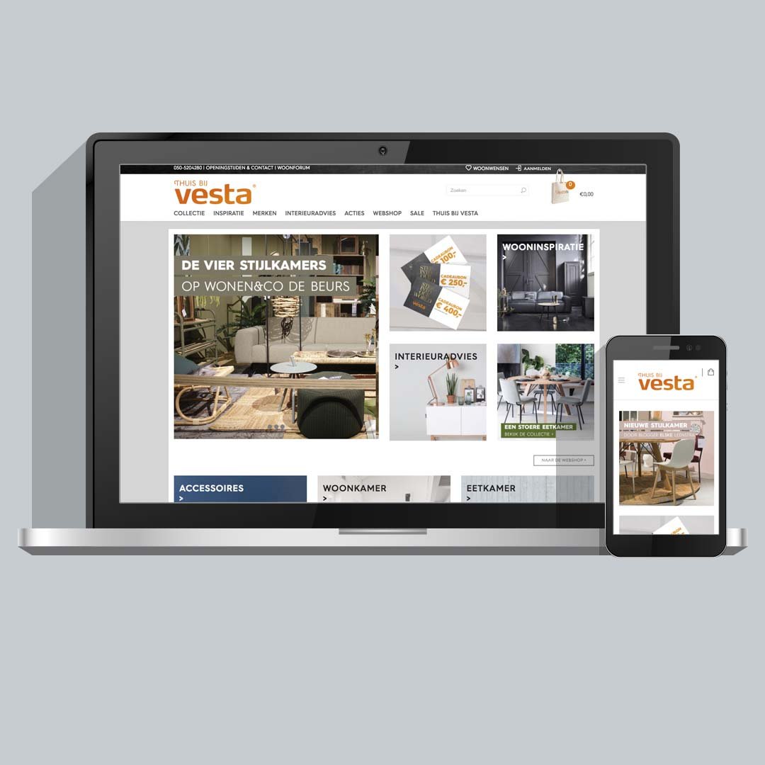Webshop ontwerp en ontwikkeling voor Vesta Groningen